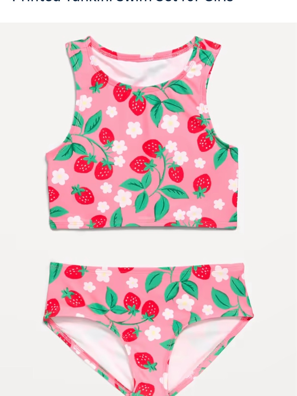 Old Navy Pink Strawberry Print Tankini Set